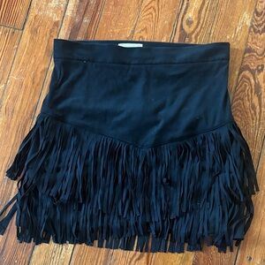 Altar'd State Black Fringe Mini Skirt